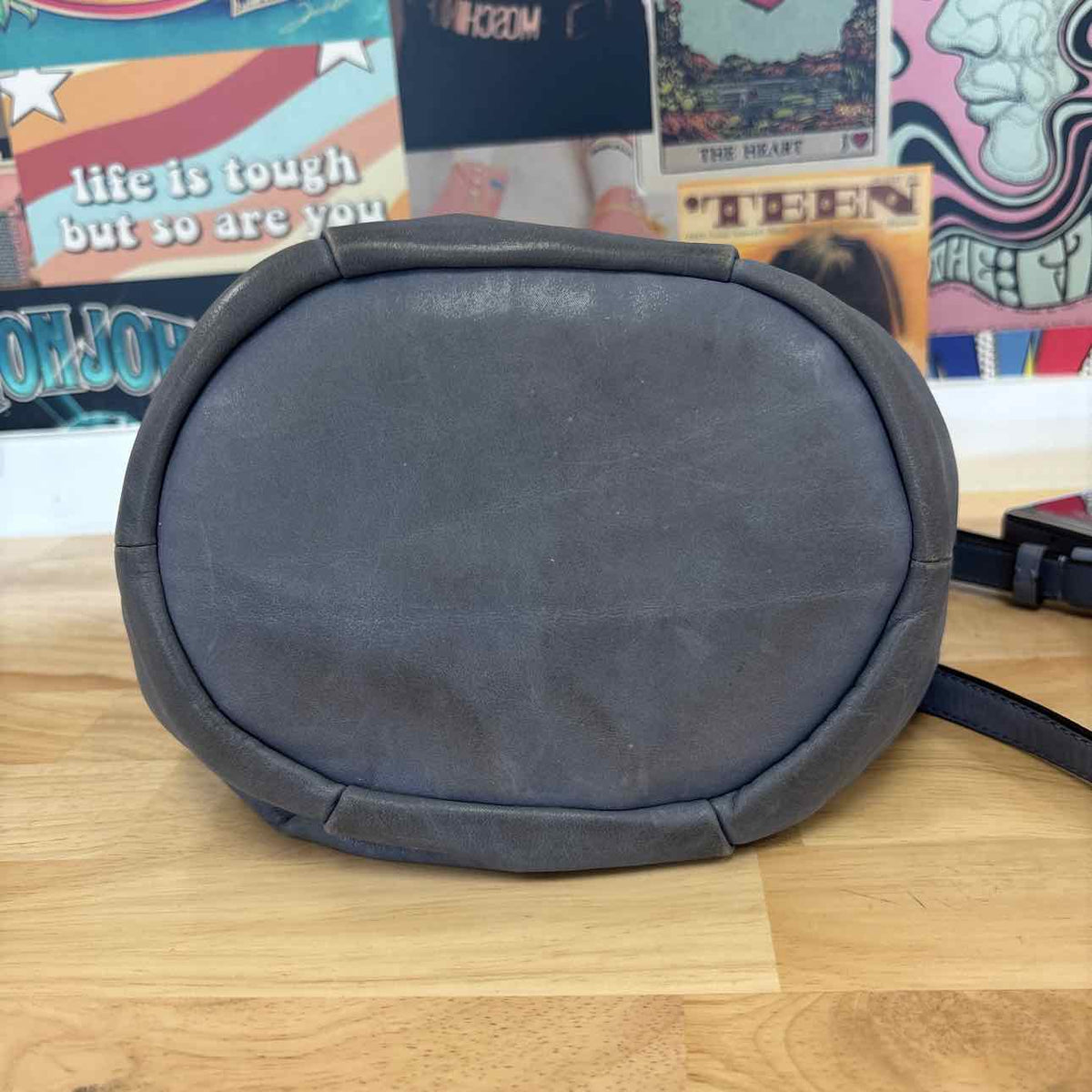 Coach Blue Gray Bucket Preloved Handbag