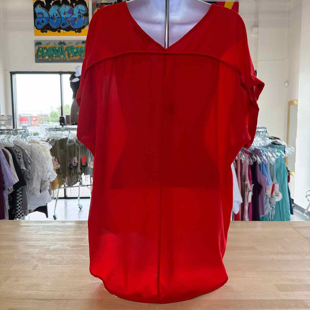 Janette Plus Size XL Red Preloved Blouse SS