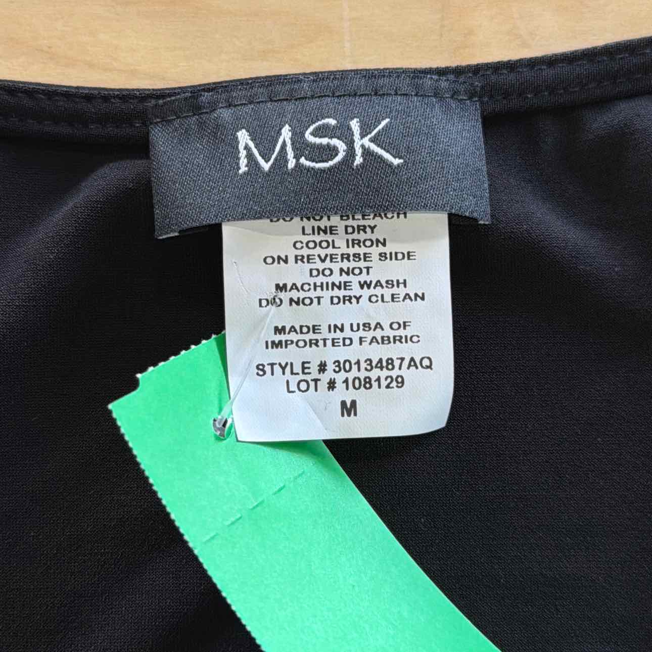 Msk Women's V-Neck Short-Sleeve Top - Black