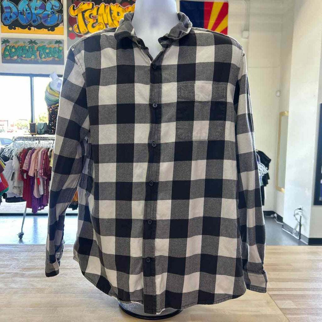 dip Size XL White Gray Preloved MENS Button Down Shirt