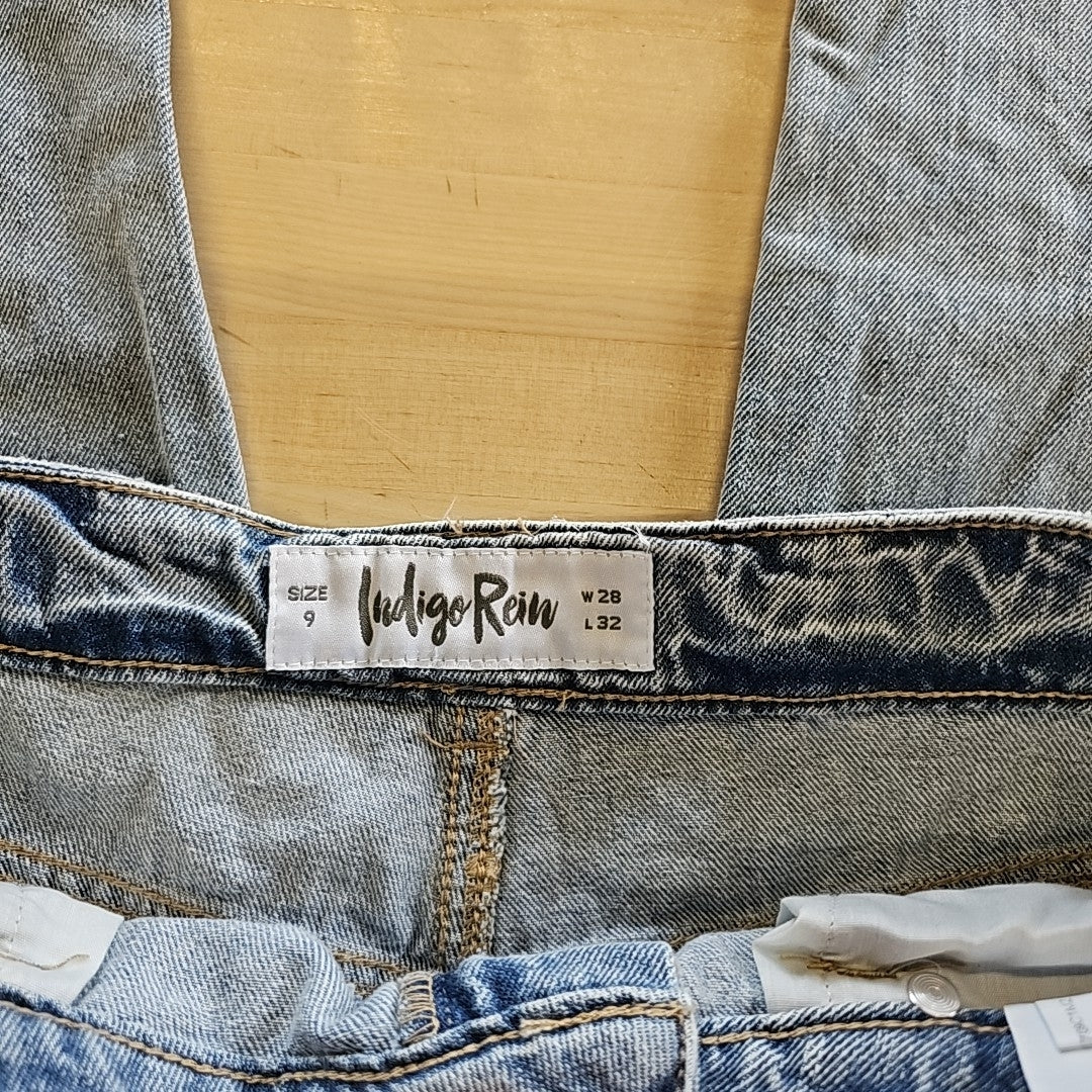 Indigo Rein Juniors' High-Rise Embroidered Wide-Leg Jeans - Light Blue - 9