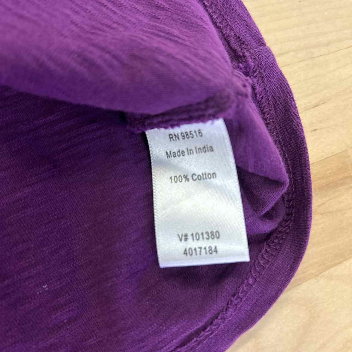 Coldwater Creek Size L Purple Preloved 3/4 Sleeve T-shirt