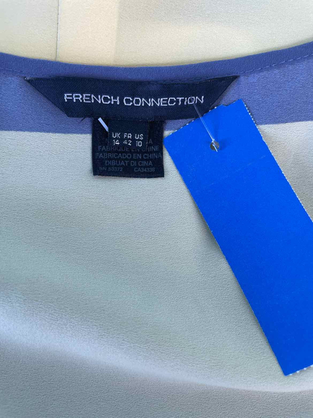 French Connection Size 10 Yellow & Blue Sleeveless