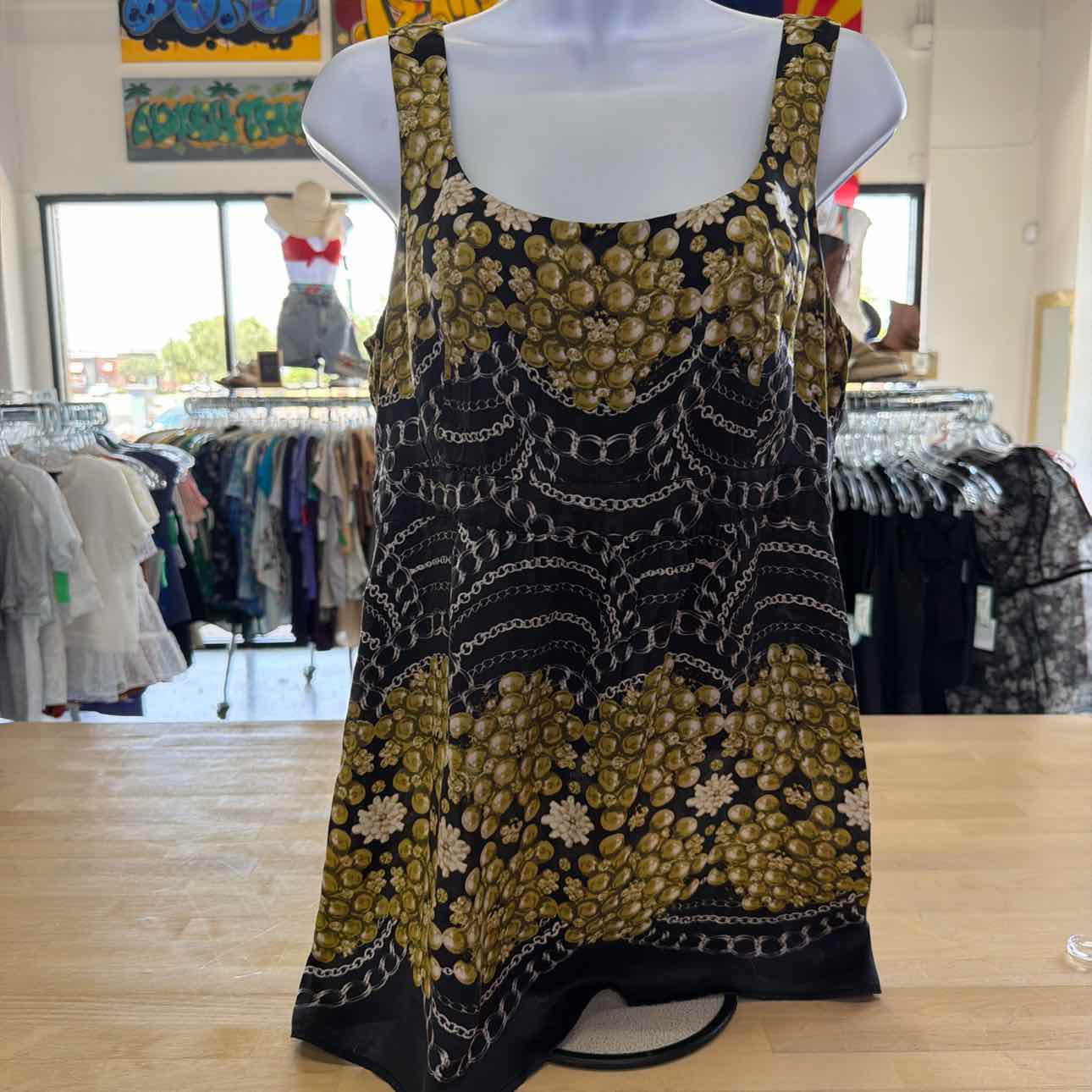 Cabi Size S Black Green Preloved Sleeveless