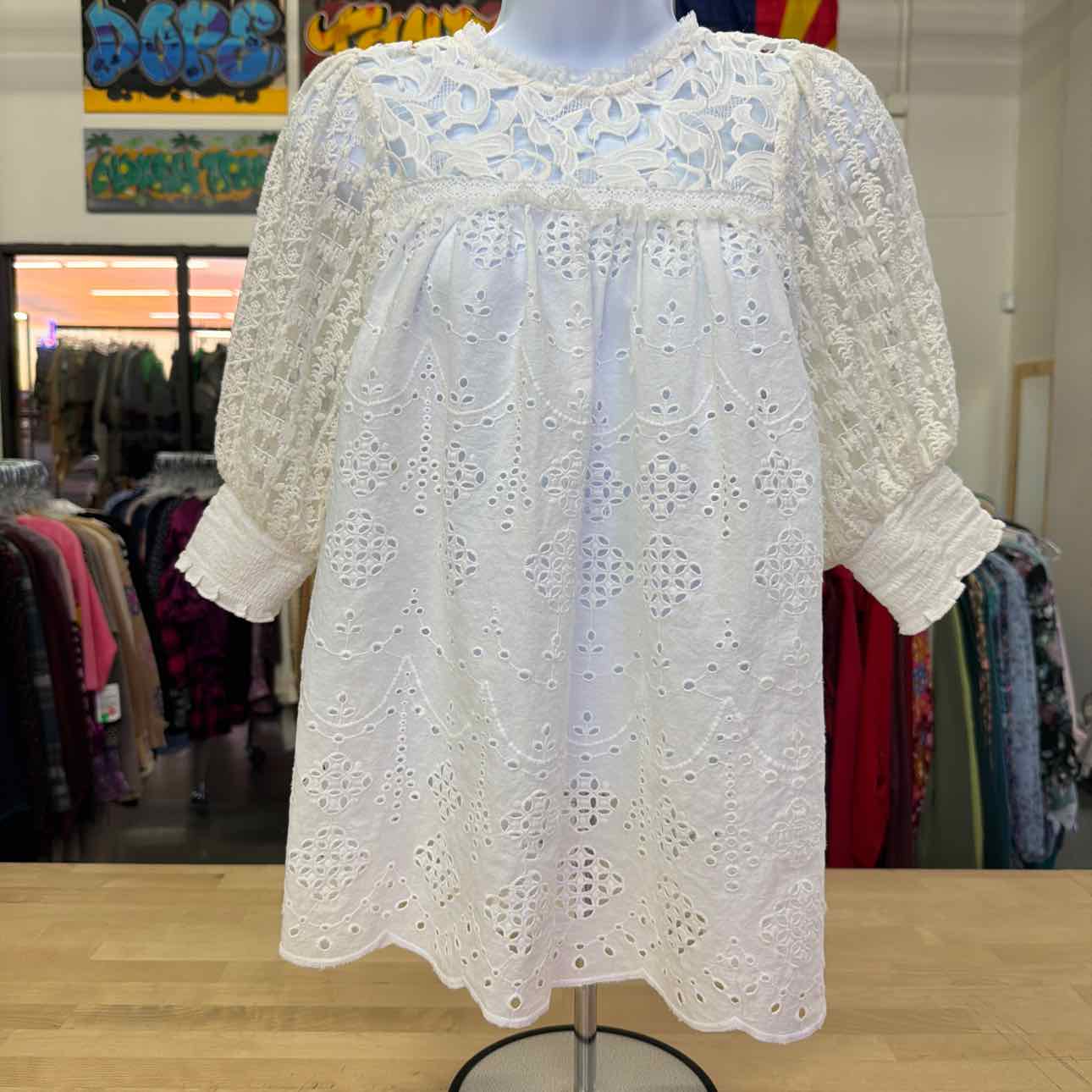Conditions Apply Size S White Lace Preloved Blouse