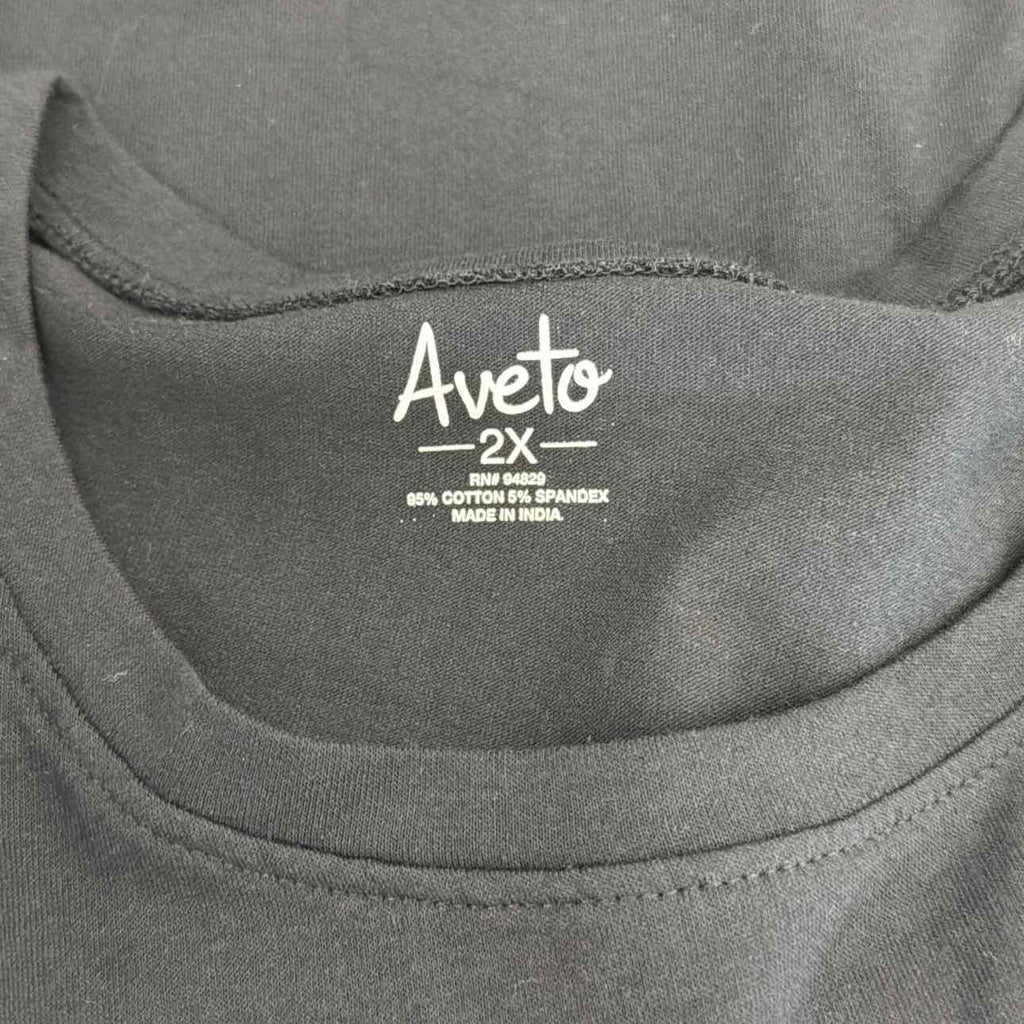 Aveto Size 2X  Crewneck Top - Black Beauty