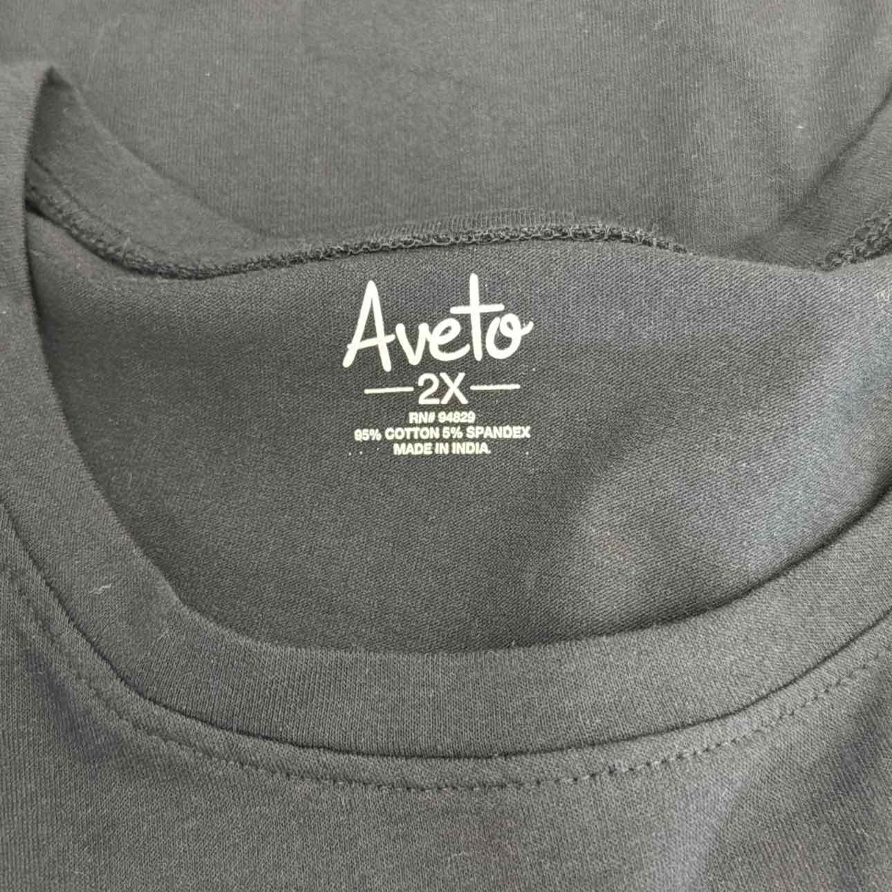 Aveto Size 2X  Crewneck Top - Black Beauty