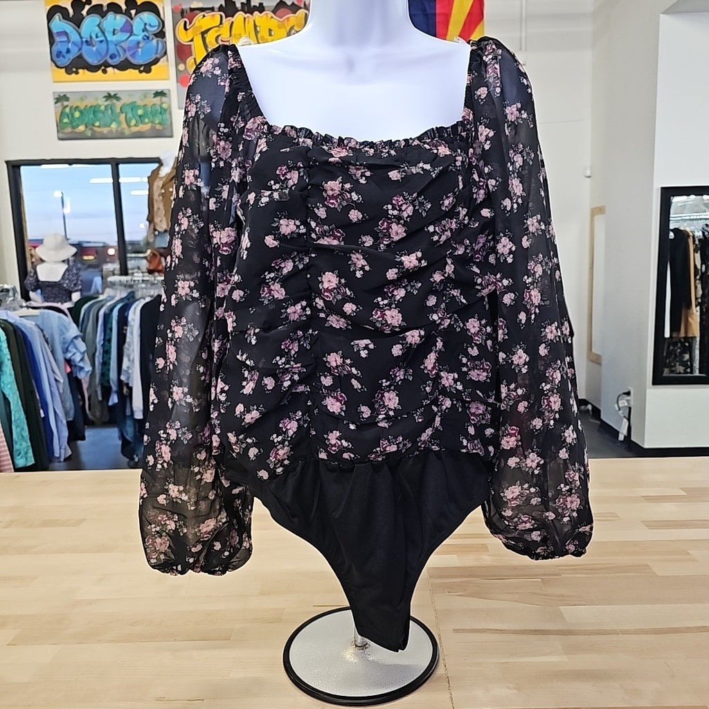 Celebrity Pink Juniors' Ruched Long-Sleeve Bodysuit