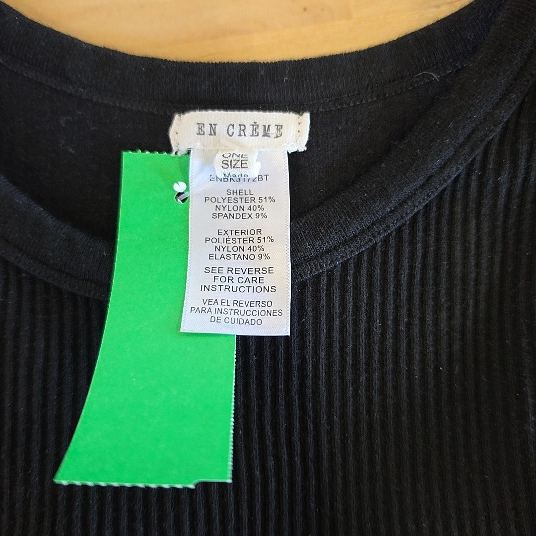 En Creme Size One Size Black Polyester Blend Preloved Tank
