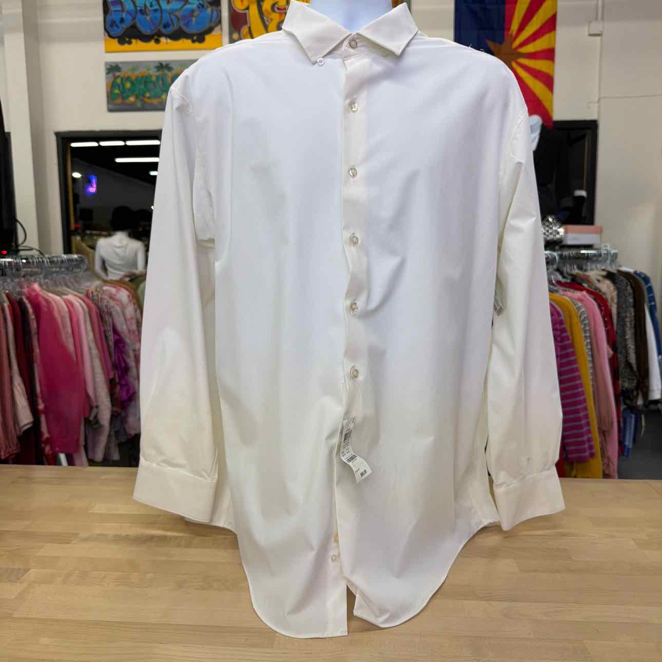 Alfani Mens Travel Ready Button Down Dress Shirt