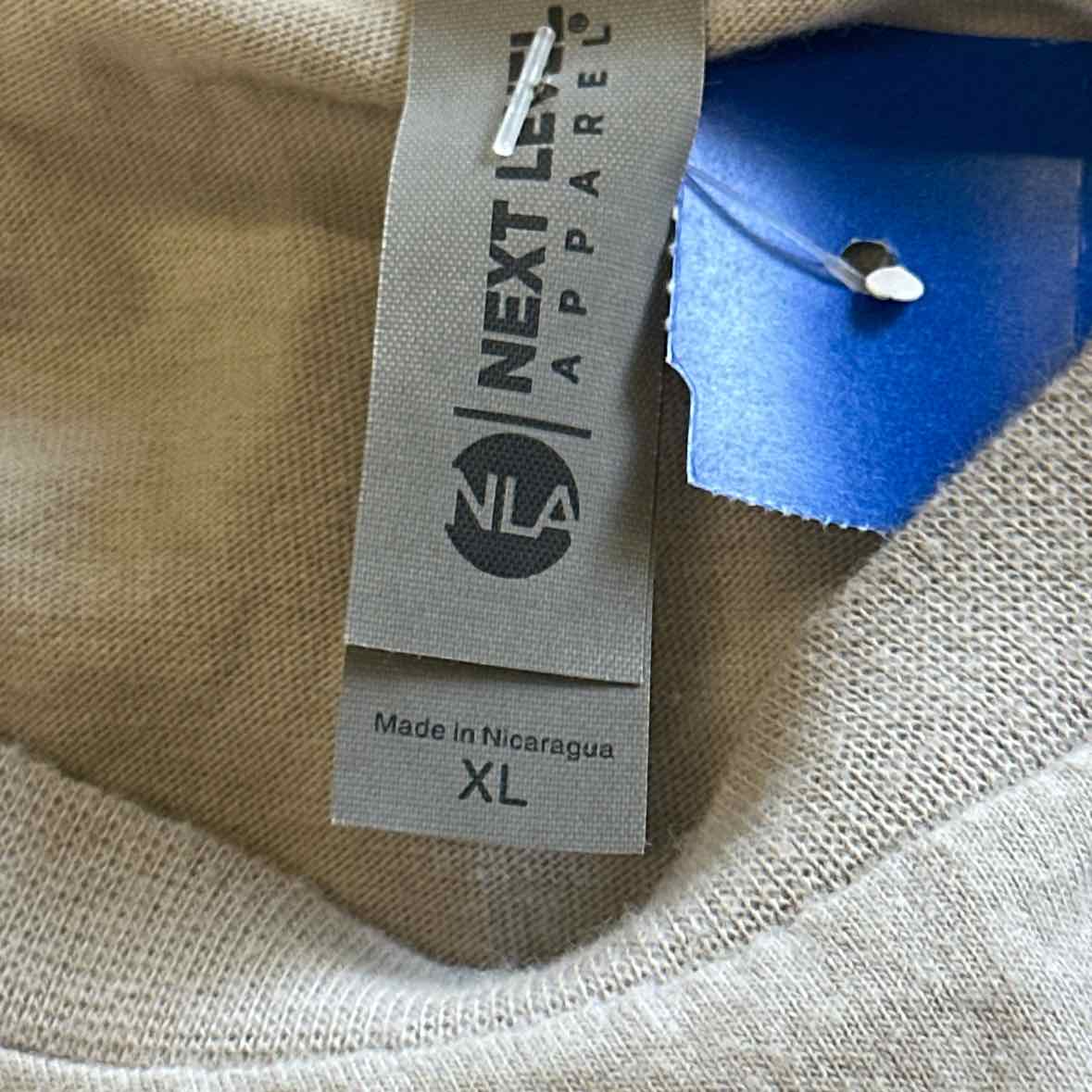 Next Level Size XL Gray MENS T-shirt