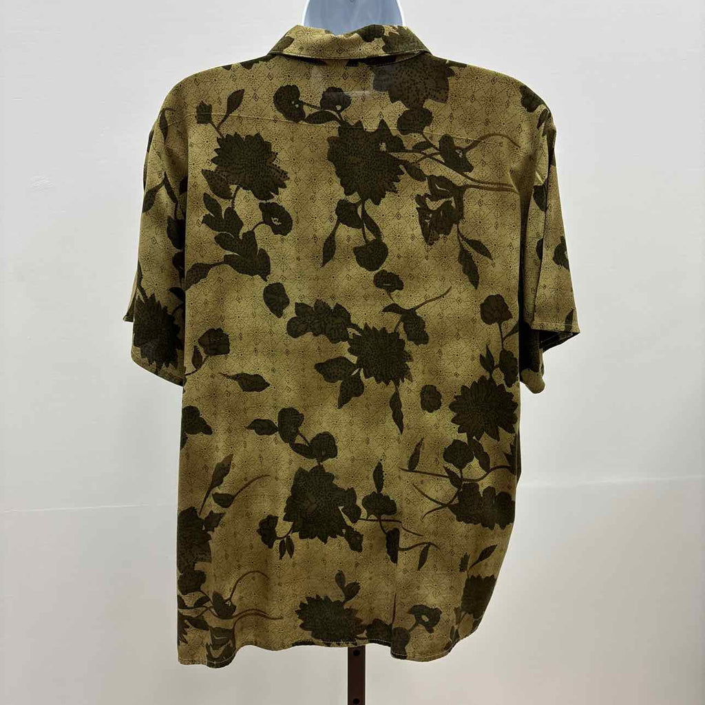 california kush Size XL Green Rayon Preloved Blouse SS