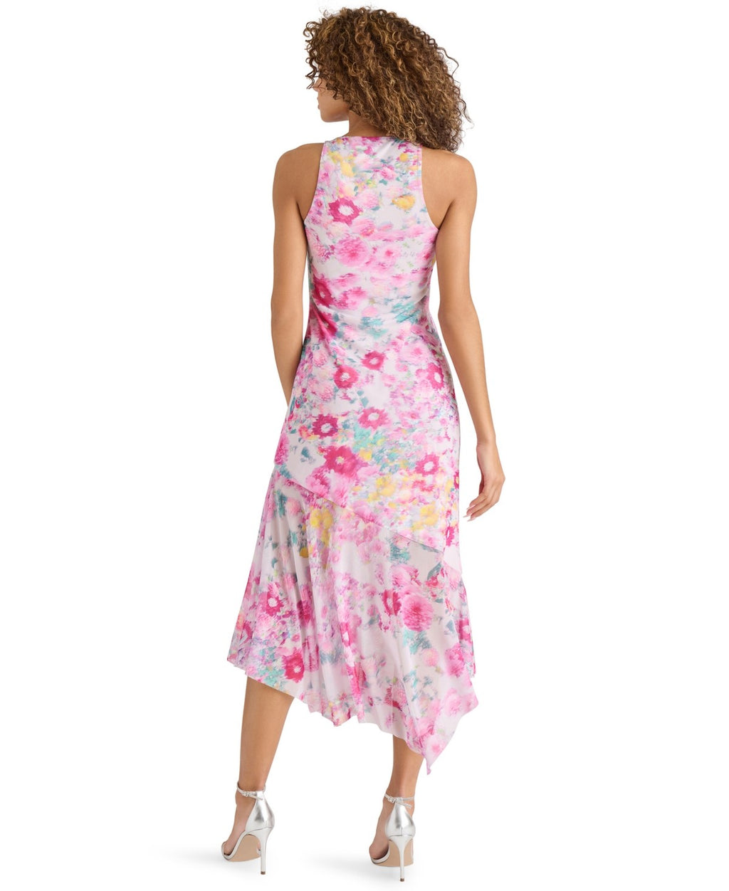Steve Madden Women's Lanetta Asymmetric-Hem MIDI Dress - Pink Hydrangea
