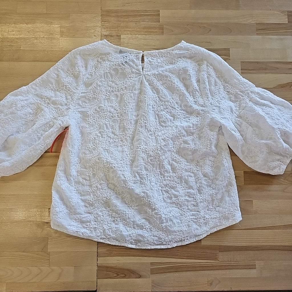 Jones New York Size L White Preloved Blouse