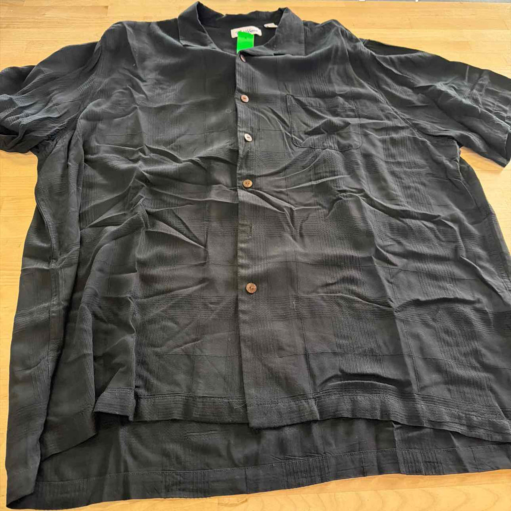 Caribbean Size XXL Black Preloved MENS Short Sleeve Shirt