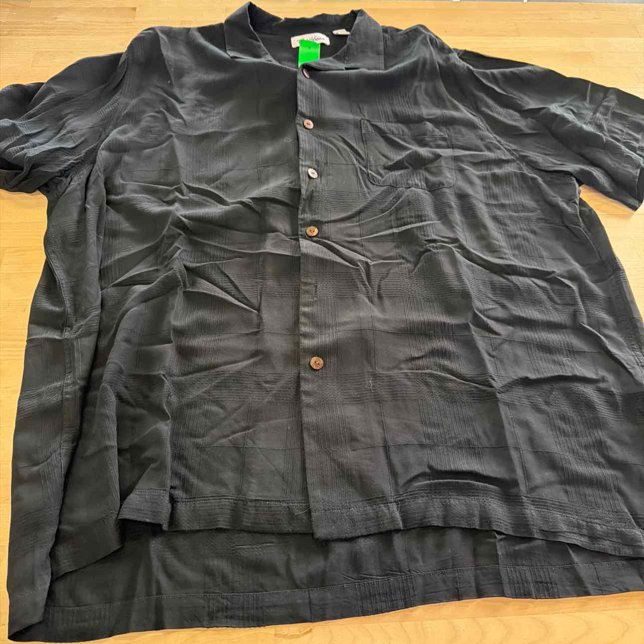 Caribbean Size XXL Black Preloved MENS Short Sleeve Shirt
