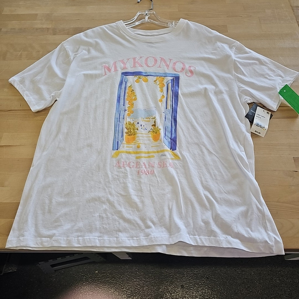 Grayson Threads, the Label Juniors' Mykonos Relaxed Graphic T-Shirt - White