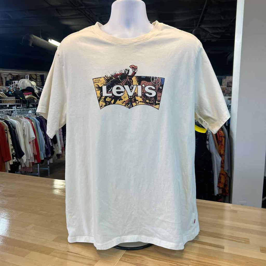 Levi's Size XL Off White Preloved MENS T-shirt