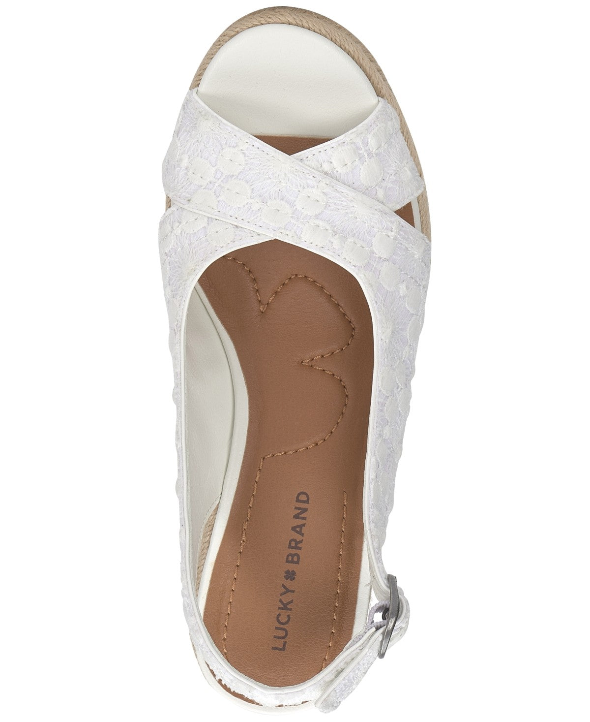 Lucky Brand Size 9.5 Cyrila Floral Slingback Peep-Toe Espadrille Wedge Sandals