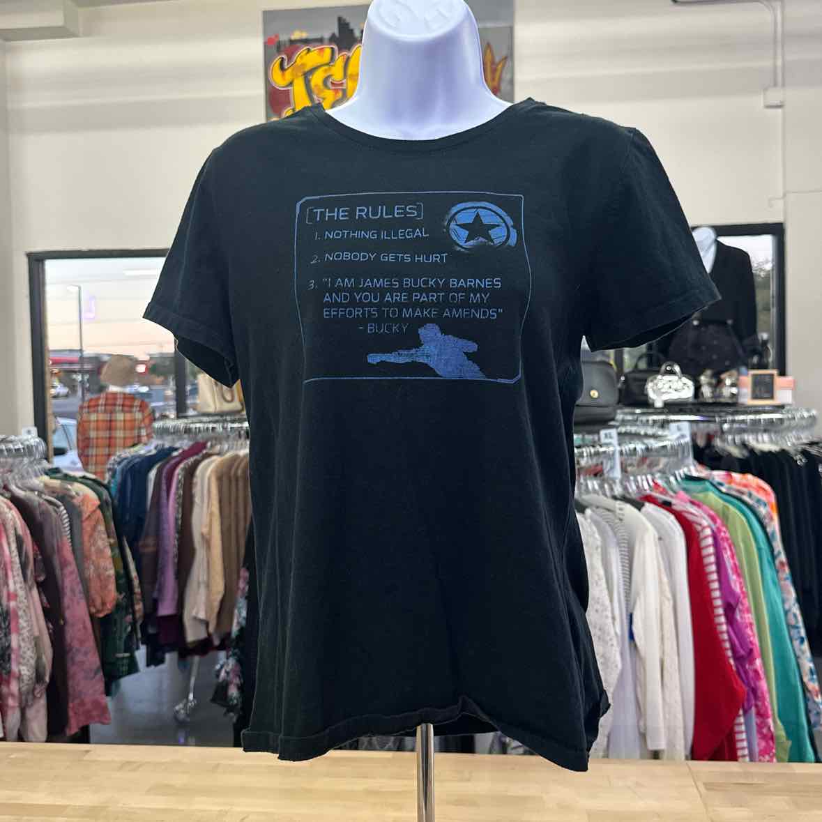 Marvel Size M Black T-shirt