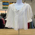 Free People Size M White Preloved Blouse