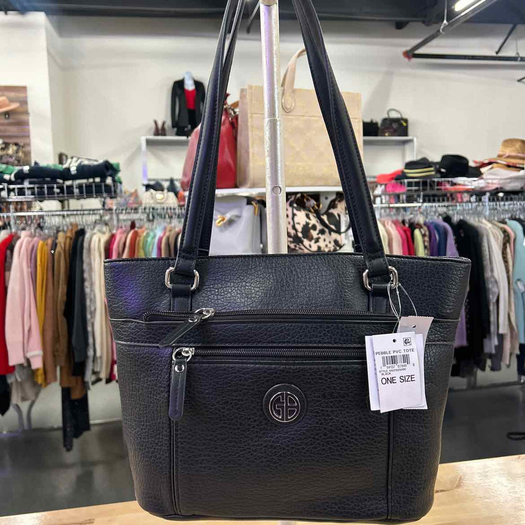 Giani Bernini Large Pebbled Tote Bag Black