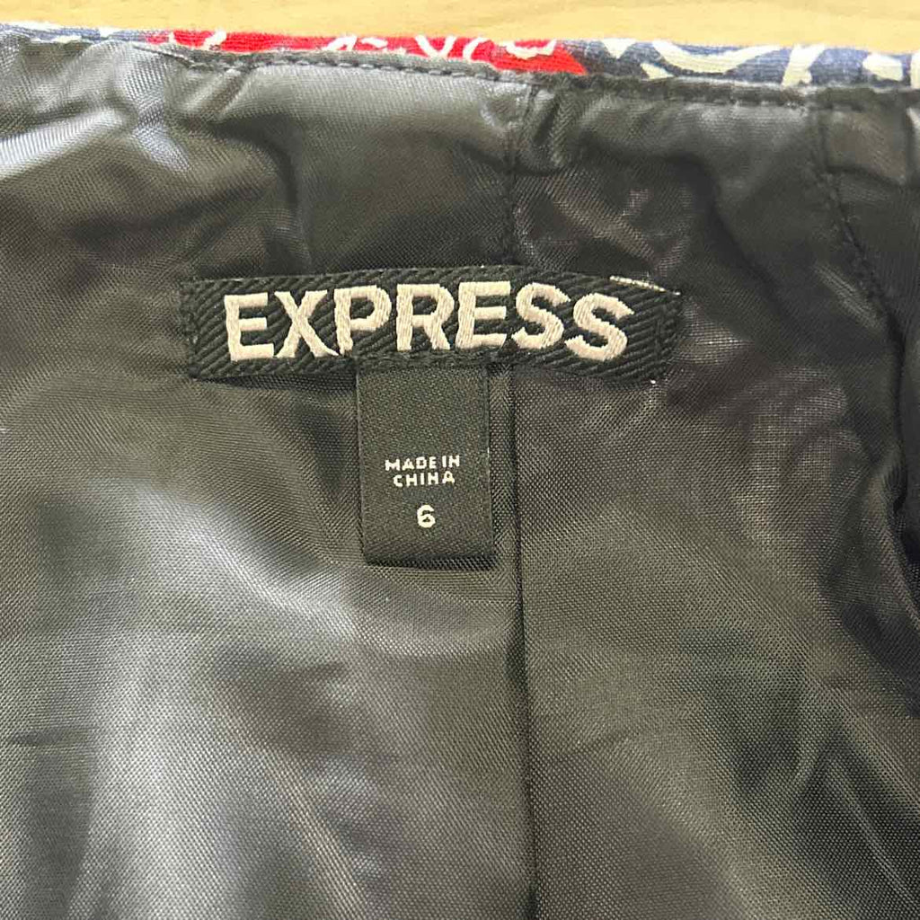 Express Size 6 Red White Blue Preloved Skirt