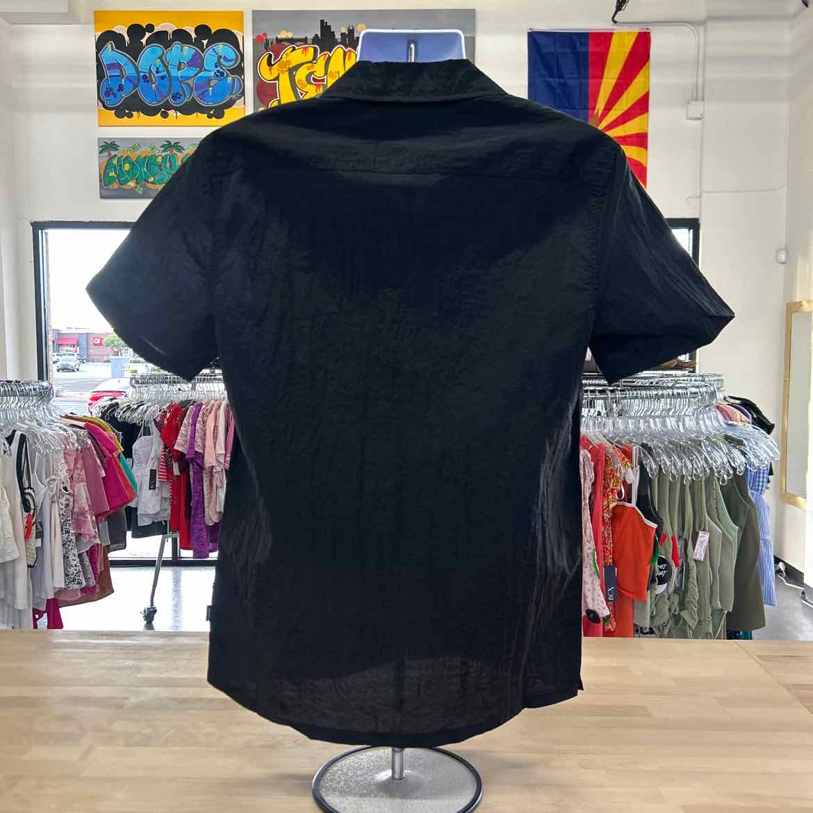 DKNY Size S Black New MENS Button Down Shirt
