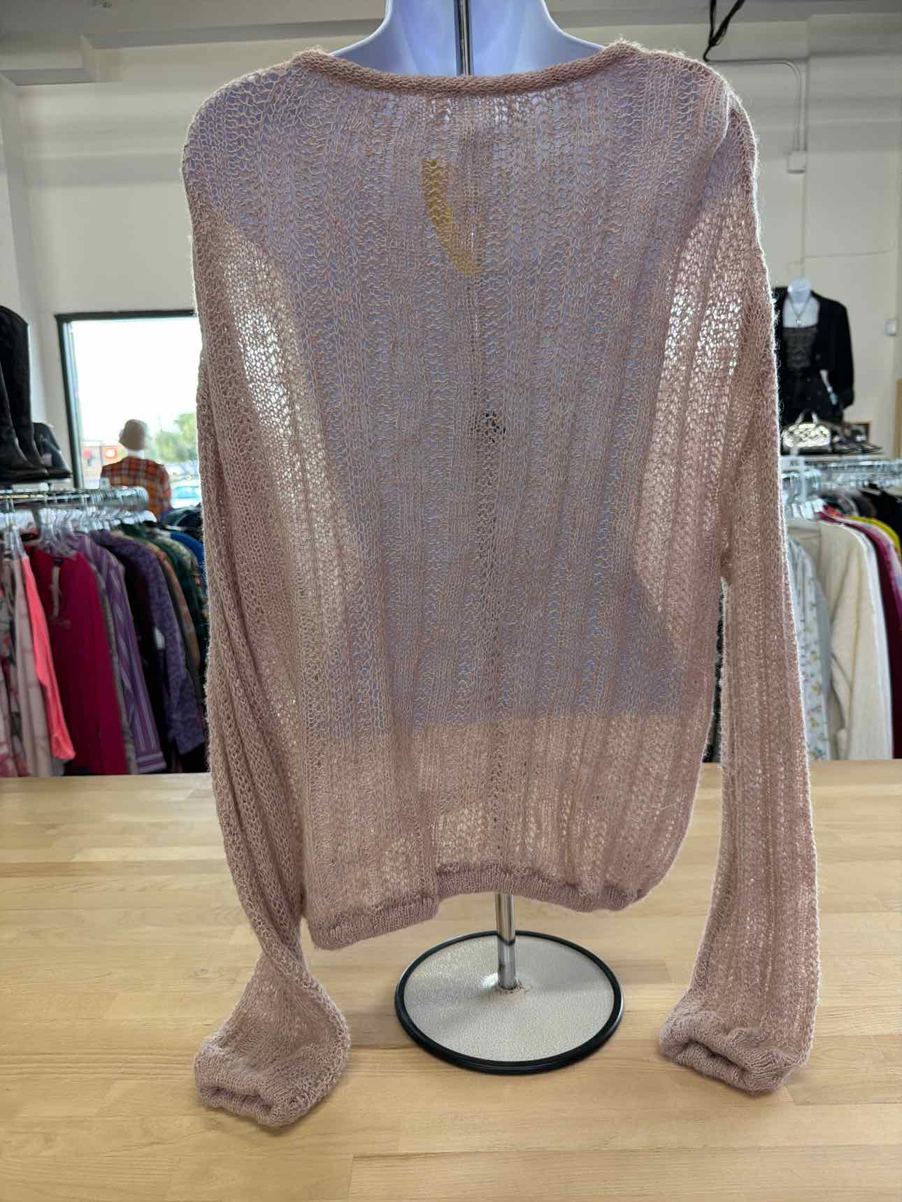 Free People Size M Pink Knit Sweater