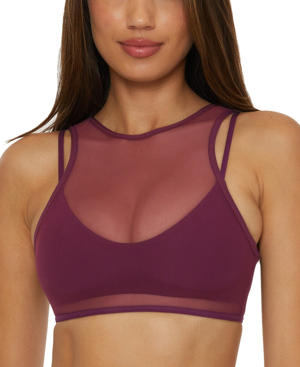 BECCA by Rebecca Virtue Womens Muse Layered Bralette L Purple