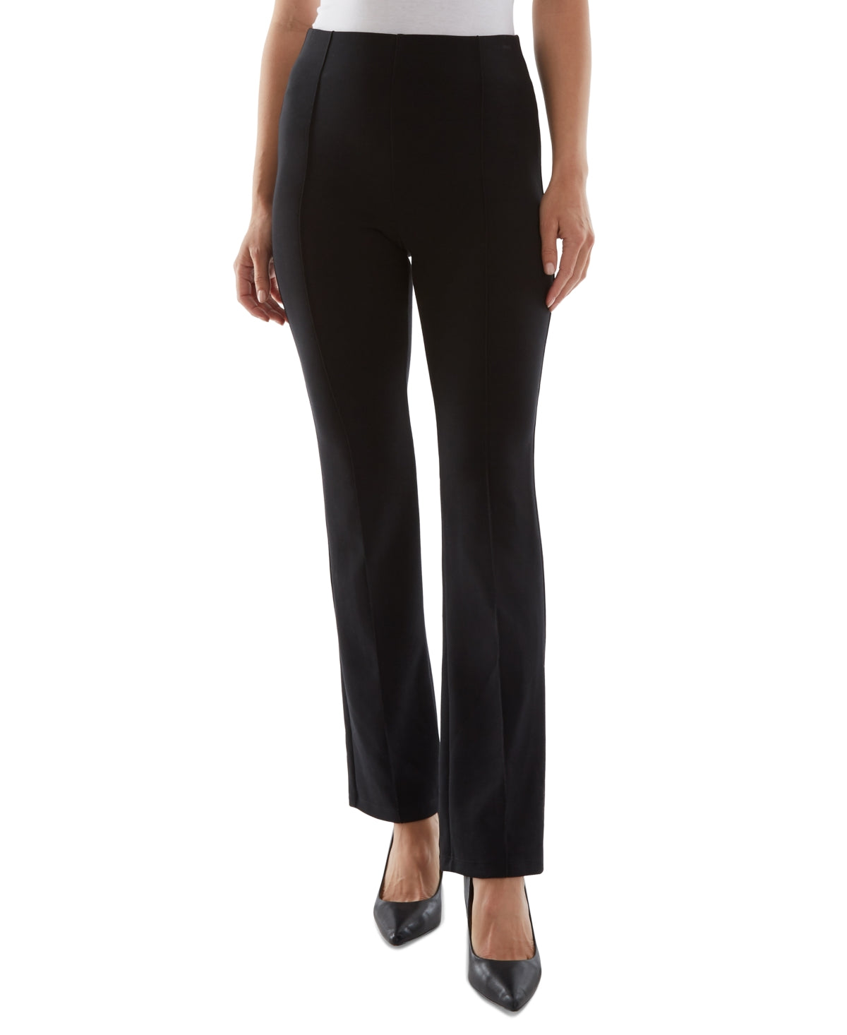 BCX Womens Pintuck Pull on Straight Leg Pants
