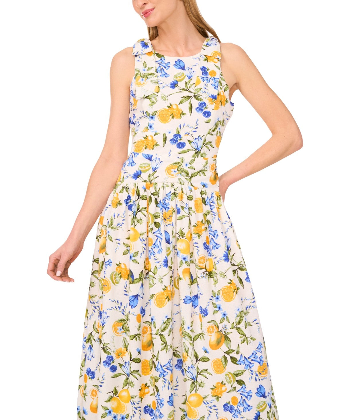 CeCe Size M White Yellow New Dress