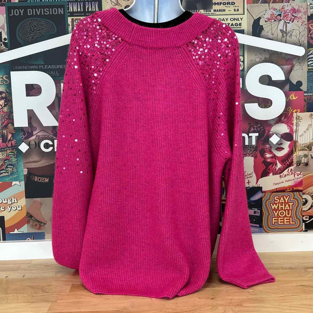Vince Camuto Size 2X Pink Knit Sweater