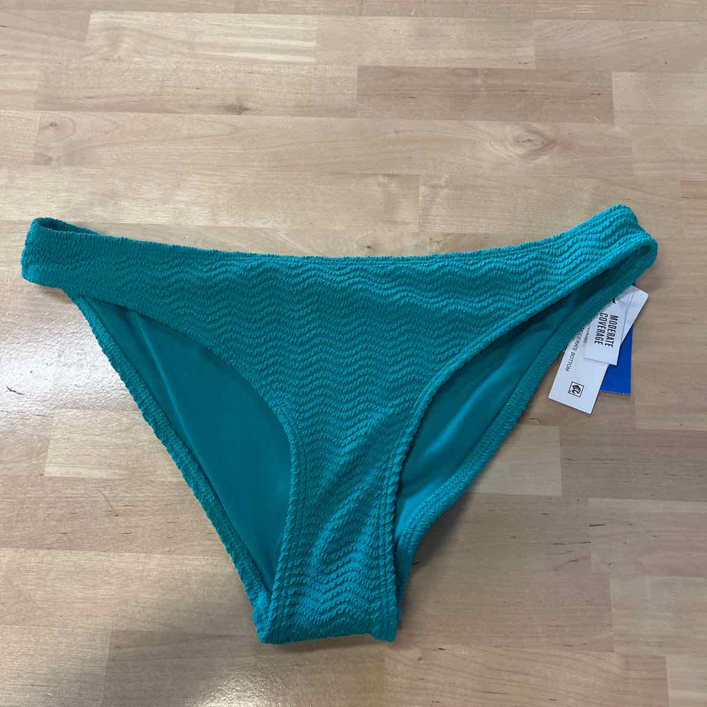 Hurley Size M Green Ribbed New Swimsuit Bottom