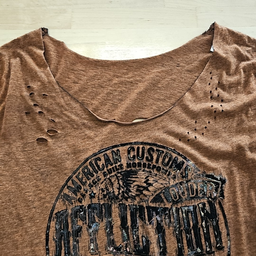 Affliction Size XL Rust T-shirt