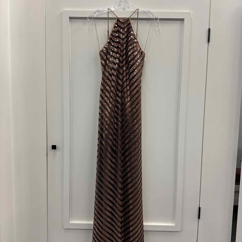 Adrianna Papell Size 8 Black & Gold Dress