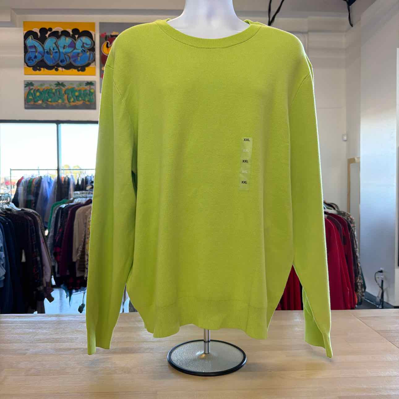 Mode of One Men's Regular-Fit Crewneck Sweater, Created for Macy's - Acid Green