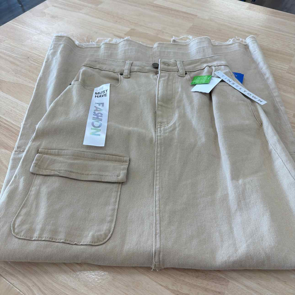 TINSELTOWN Size 0 Maxi Cargo Skirt - Buff Nude