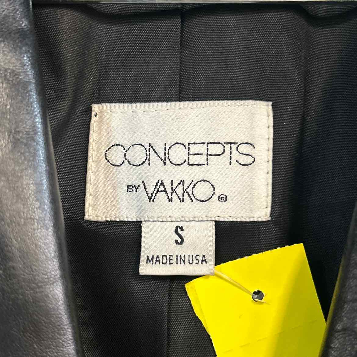 INC Size S Black Leather Preloved Coat