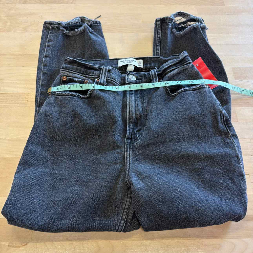 Abercrombie & Fitch Size 23 Black Denim Preloved Jeans