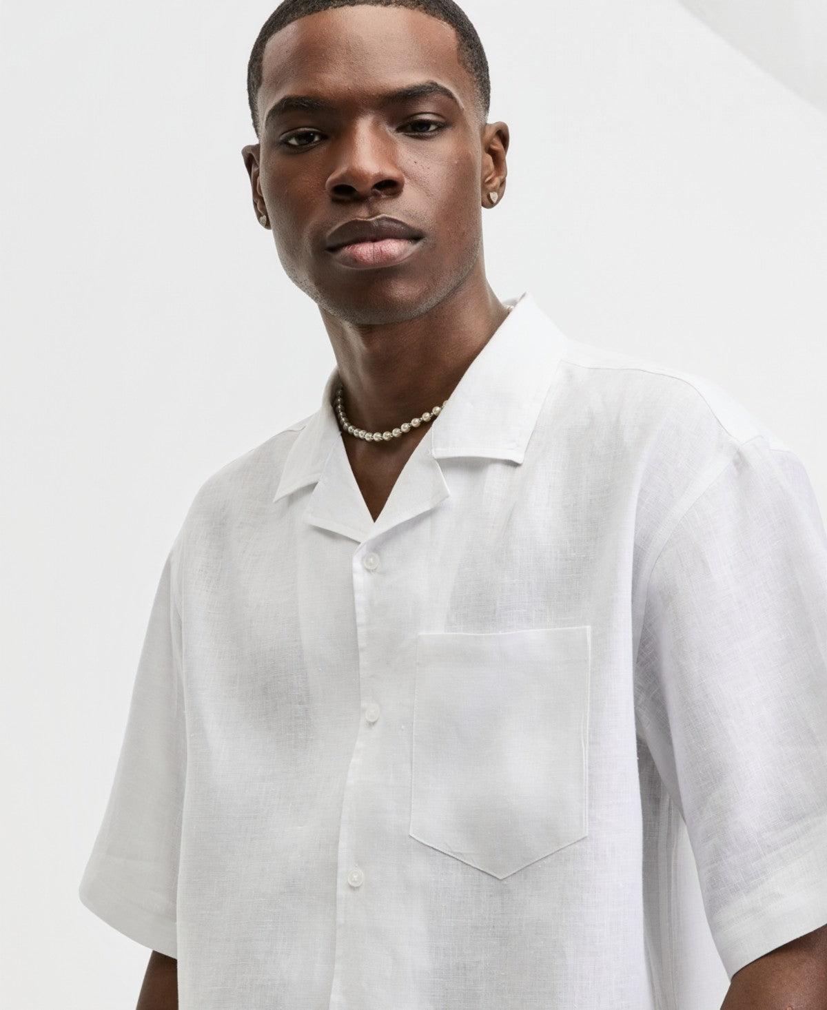 Mode Of One Size XL Men's Boxy-Fit Short-Sleeve Linen Camp Shirt