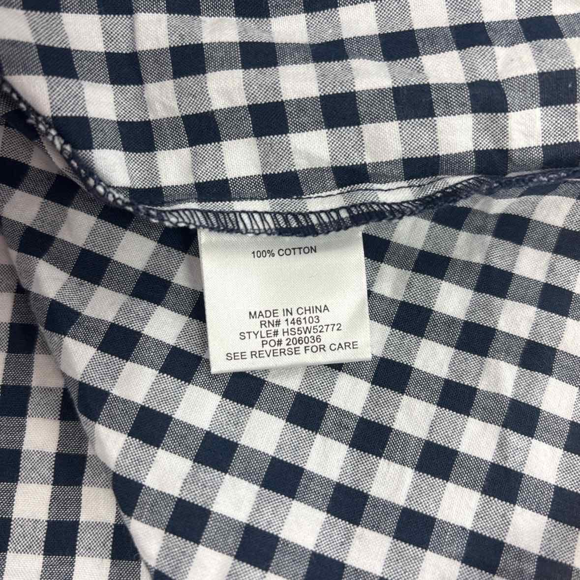 hippie rose Size XS Cotton Gingham Strapless Mini Dress - Navy