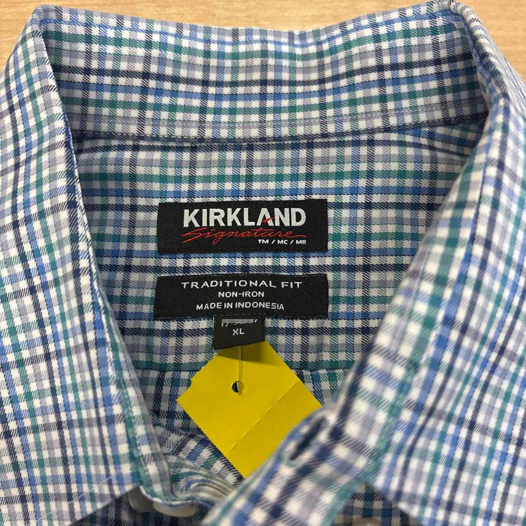 Kirkland's Size XL Blue MENS Button Down Shirt