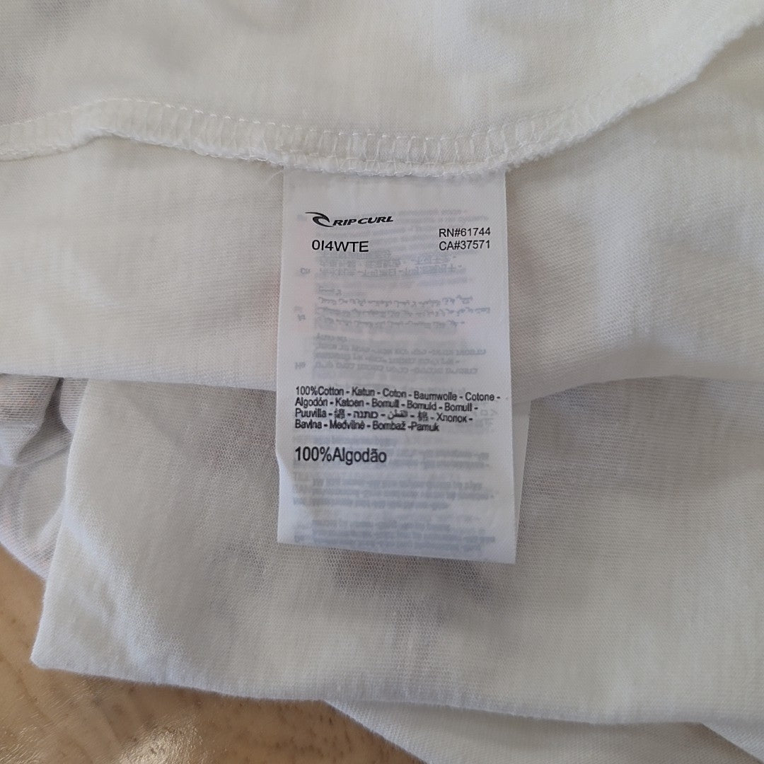 Rip Curl Size XS Cotton Butterfly Crewneck T-Shirt - Bone