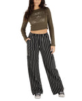 Hurley Juniors' Sloan Striped Pull-on Pants - Black - XL