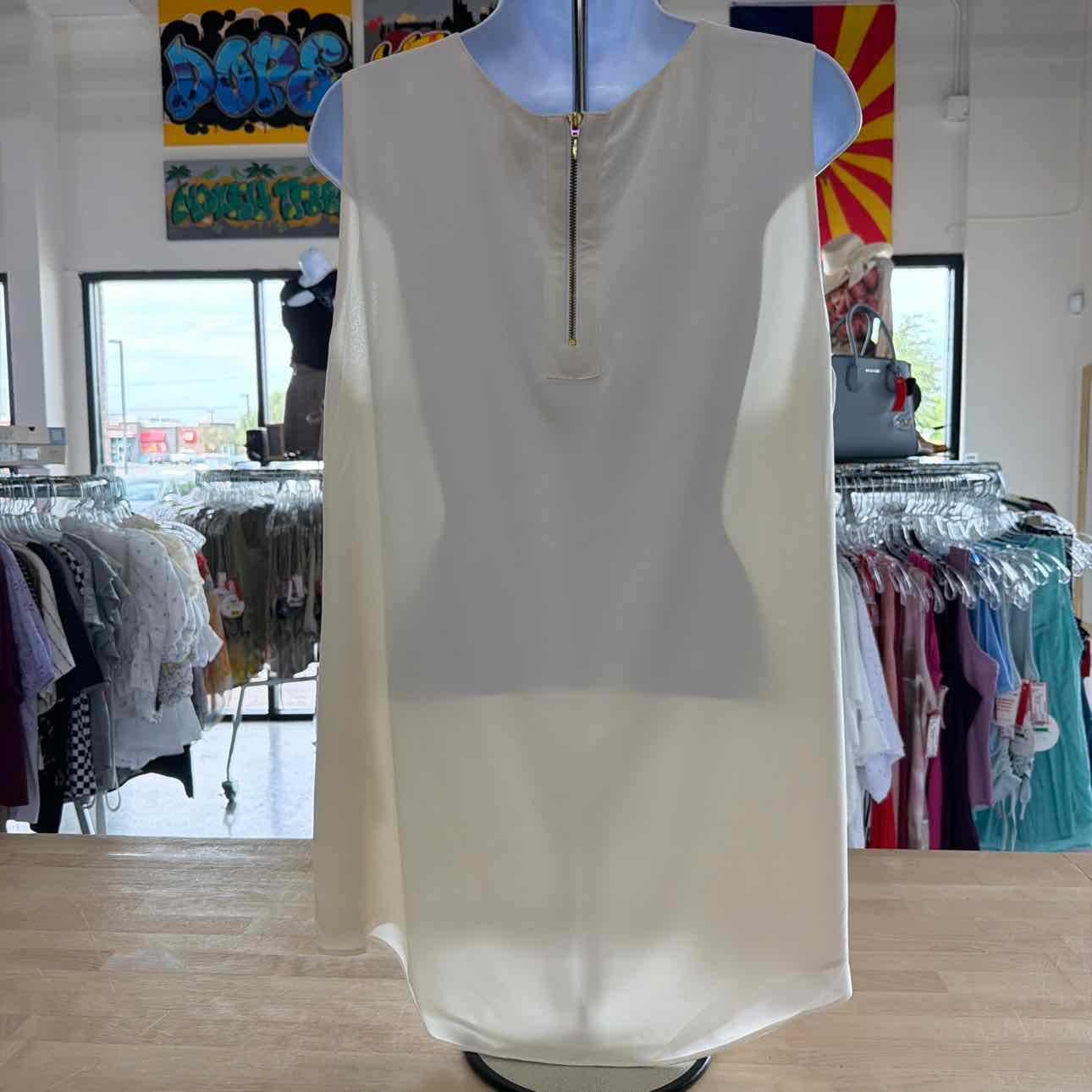 Chico's Size L Cream Preloved Sleeveless