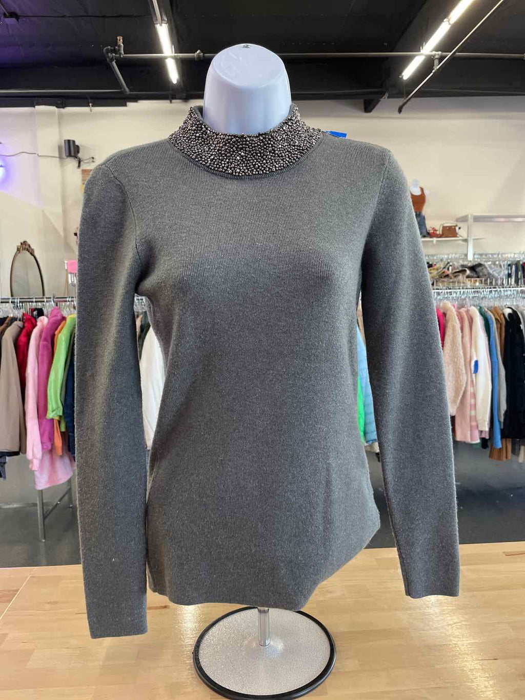 White House Black Market Size S Gray Sweater