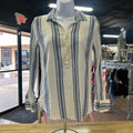 J Crew Size XS White Blue Preloved Blouse LS
