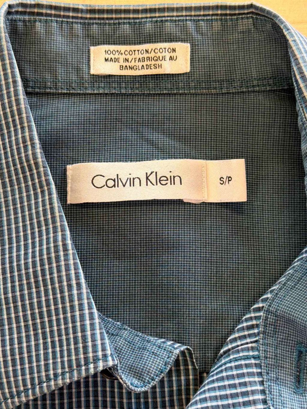 Calvin Klein Size S Blue MENS Button Down Shirt