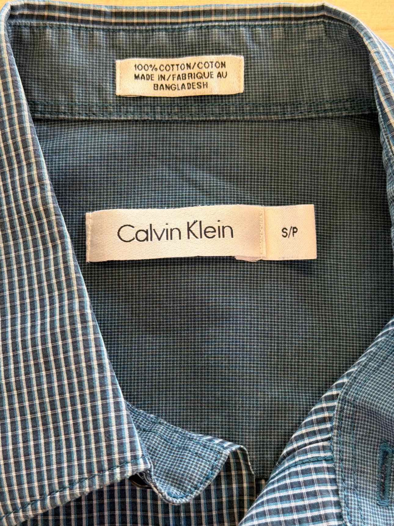 Calvin Klein Size S Blue MENS Button Down Shirt